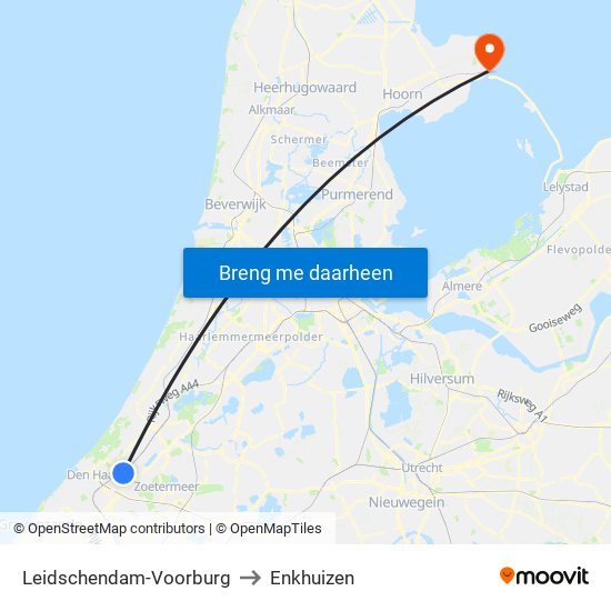 Leidschendam-Voorburg to Enkhuizen map