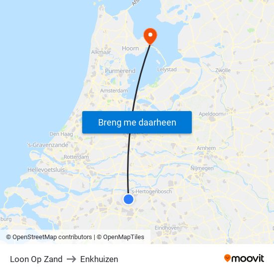 Loon Op Zand to Enkhuizen map