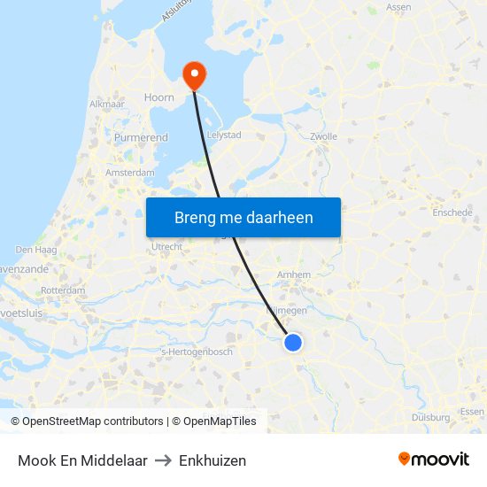 Mook En Middelaar to Enkhuizen map