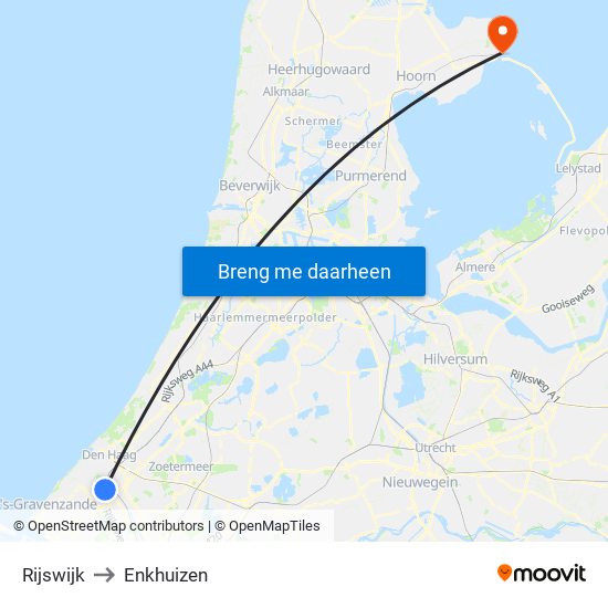 Rijswijk to Enkhuizen map