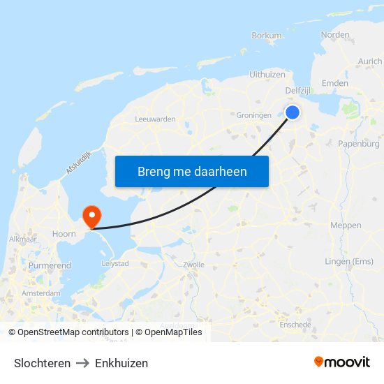 Slochteren to Enkhuizen map