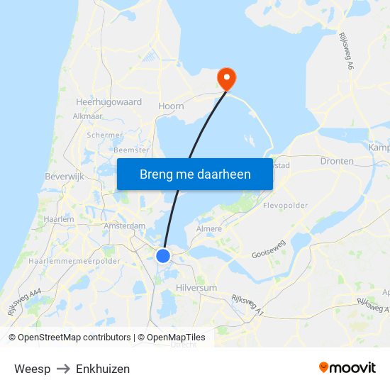 Weesp to Enkhuizen map