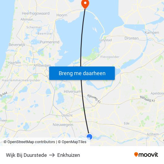 Wijk Bij Duurstede to Enkhuizen map