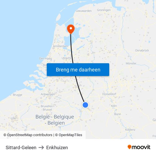 Sittard-Geleen to Enkhuizen map