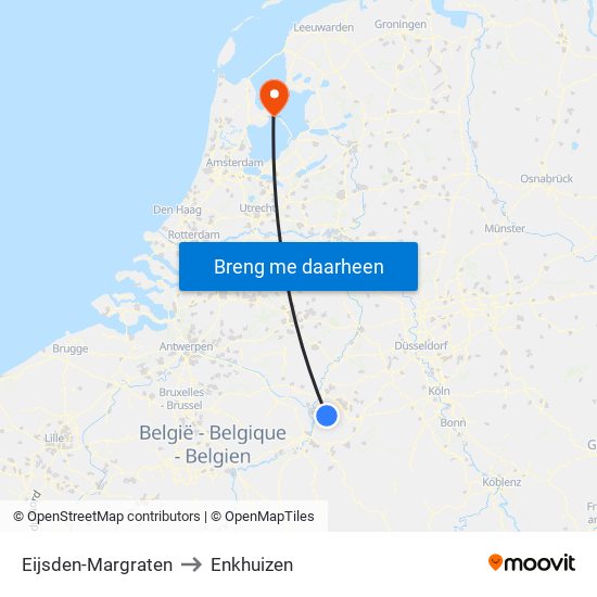 Eijsden-Margraten to Enkhuizen map