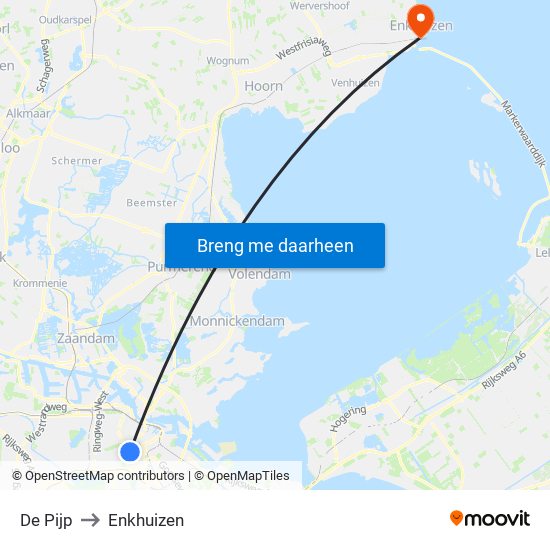 De Pijp to Enkhuizen map