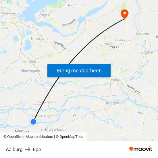 Aalburg to Epe map