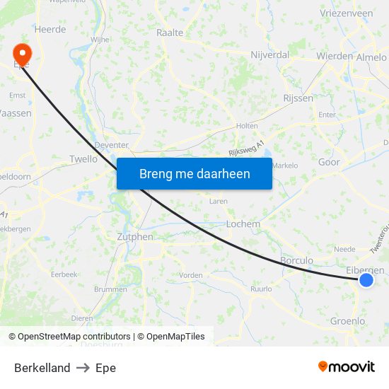 Berkelland to Epe map