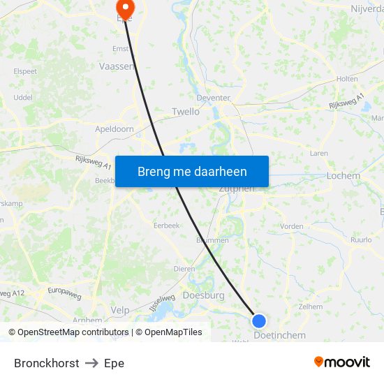 Bronckhorst to Epe map