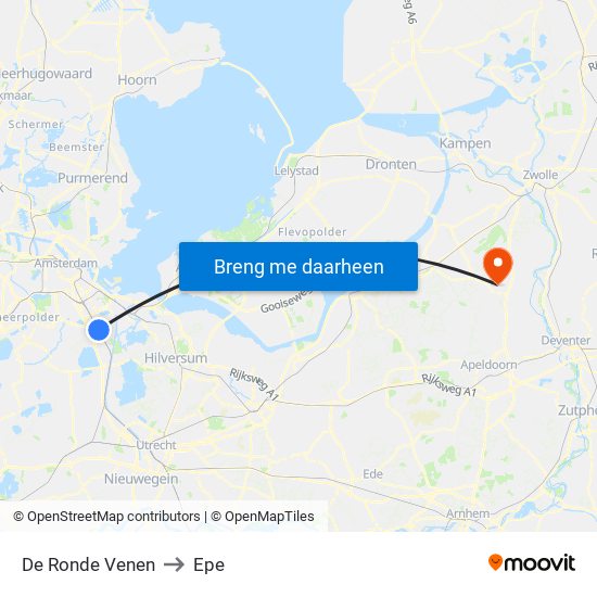 De Ronde Venen to Epe map