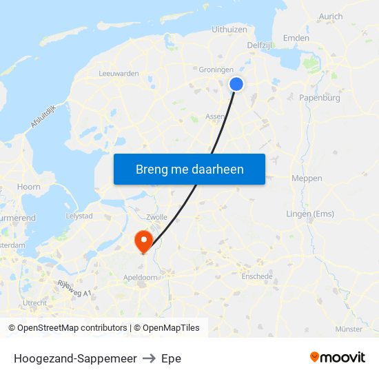 Hoogezand-Sappemeer to Epe map