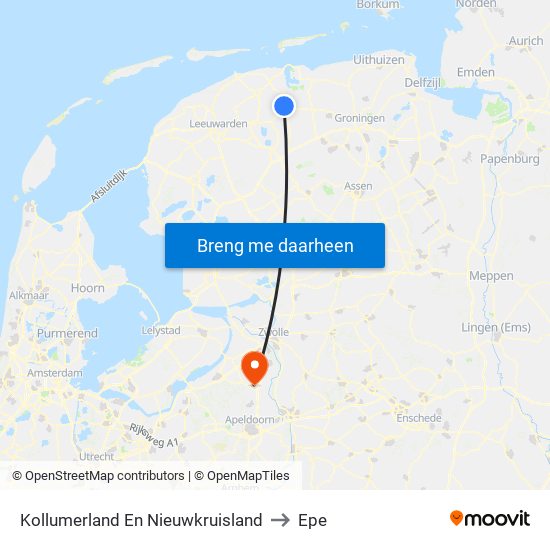 Kollumerland En Nieuwkruisland to Epe map