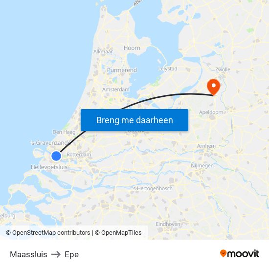 Maassluis to Epe map