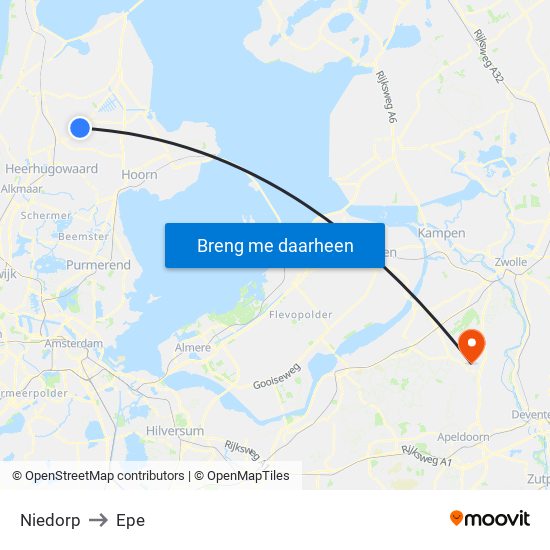 Niedorp to Epe map