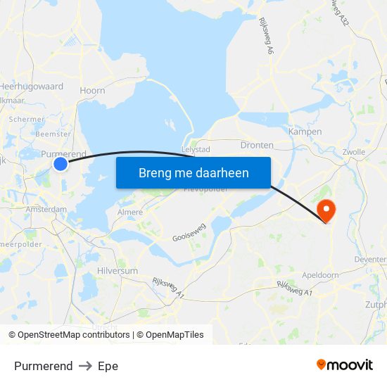 Purmerend to Epe map