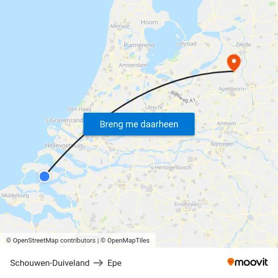 Schouwen-Duiveland to Epe map