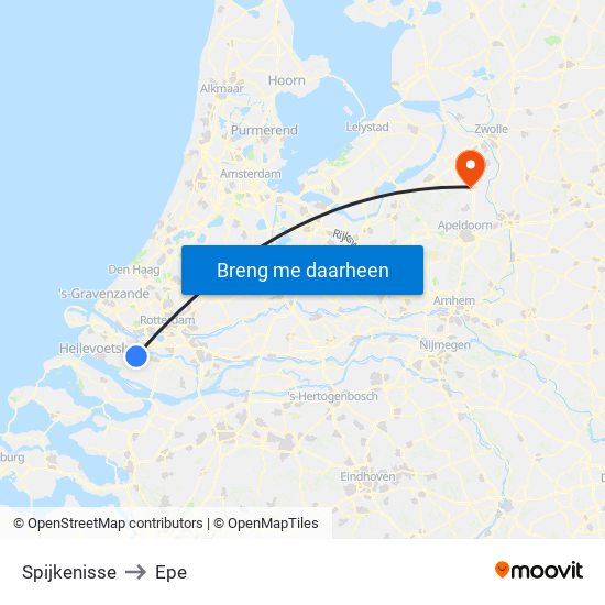 Spijkenisse to Epe map