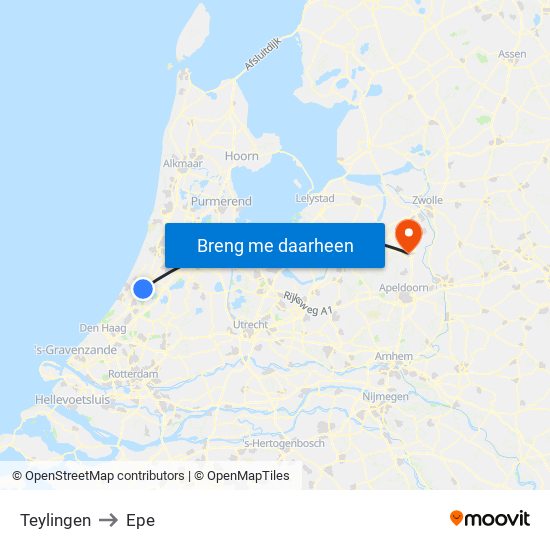 Teylingen to Epe map