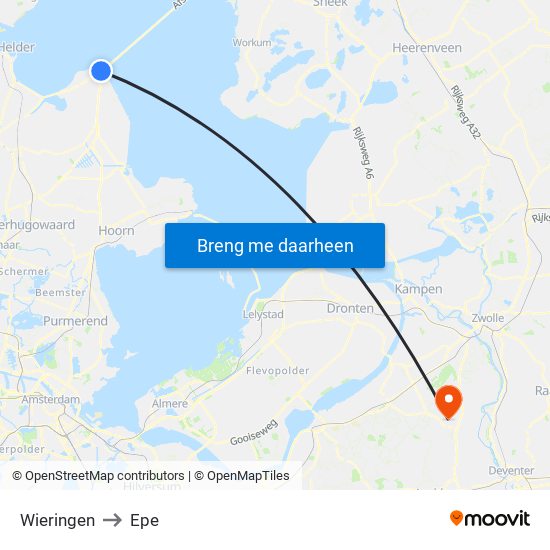 Wieringen to Epe map