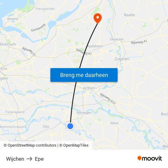 Wijchen to Epe map