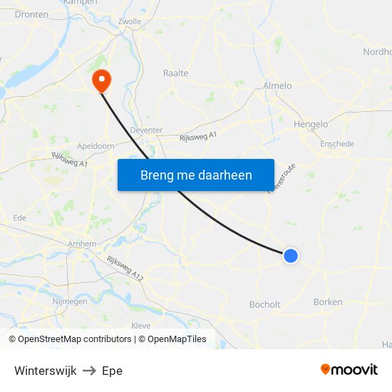 Winterswijk to Epe map