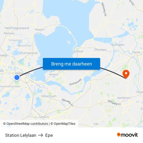 Station Lelylaan to Epe map