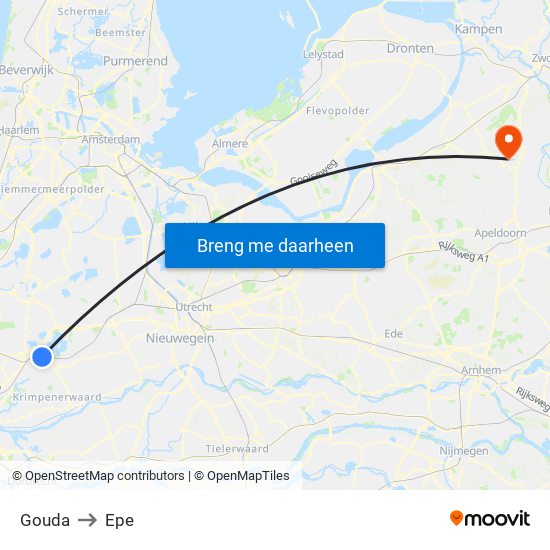 Gouda to Epe map