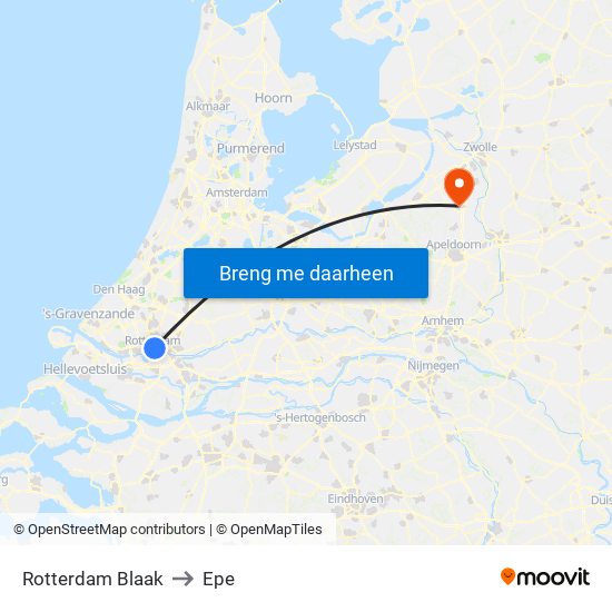 Rotterdam Blaak to Epe map