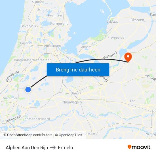 Alphen Aan Den Rijn to Ermelo map