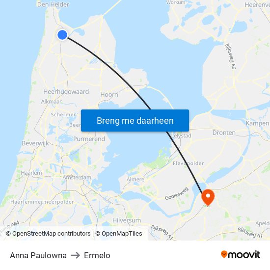 Anna Paulowna to Ermelo map