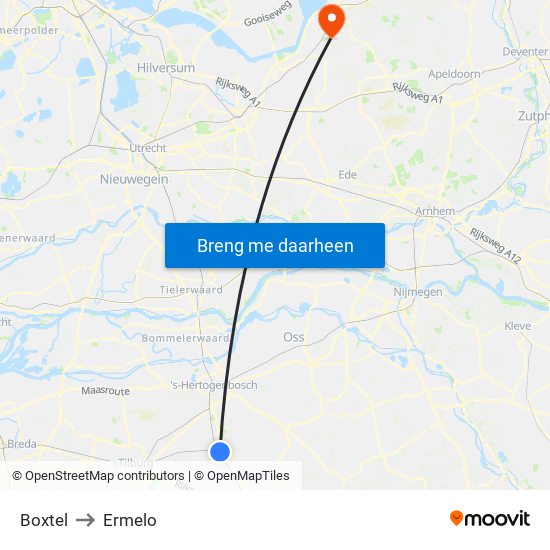 Boxtel to Ermelo map