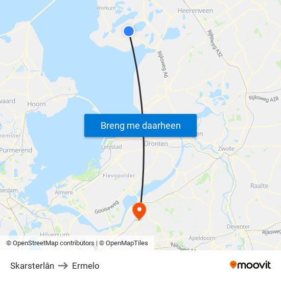 Skarsterlân to Ermelo map