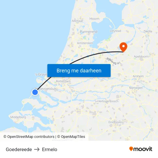 Goedereede to Ermelo map