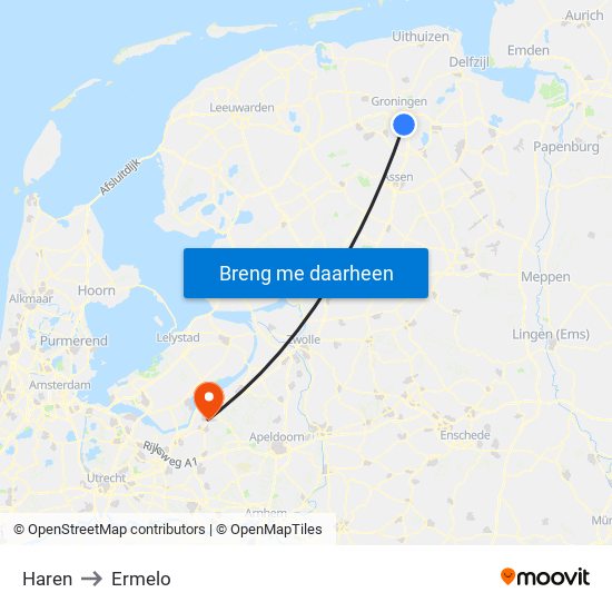 Haren to Ermelo map