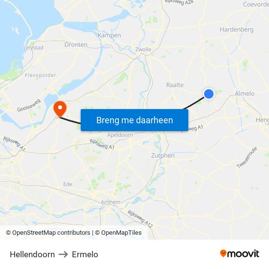 Hellendoorn to Ermelo map