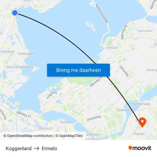 Koggenland to Ermelo map