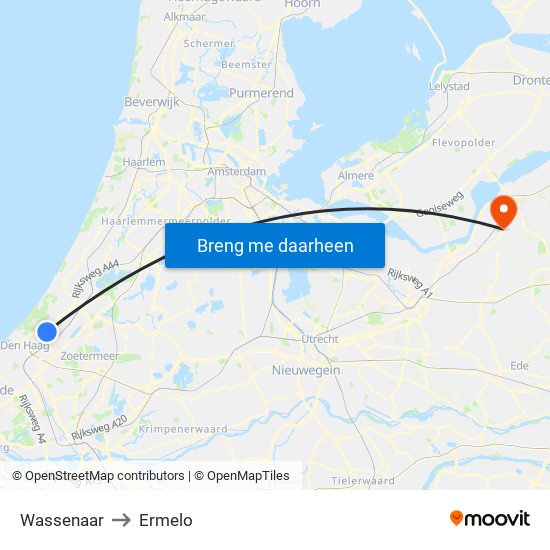 Wassenaar to Ermelo map
