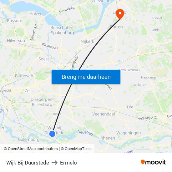 Wijk Bij Duurstede to Ermelo map