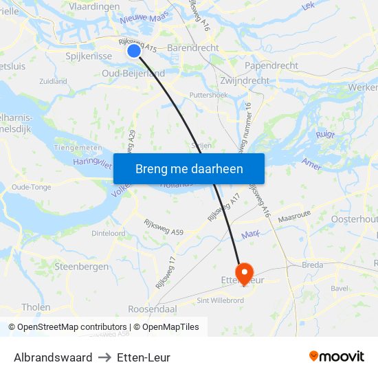 Albrandswaard to Etten-Leur map