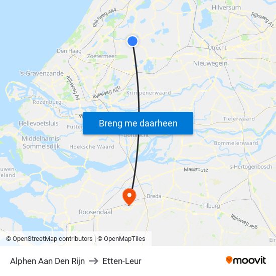 Alphen Aan Den Rijn to Etten-Leur map