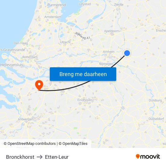 Bronckhorst to Etten-Leur map