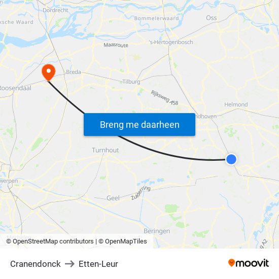 Cranendonck to Etten-Leur map