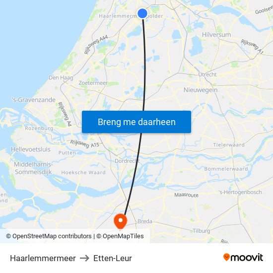Haarlemmermeer to Etten-Leur map