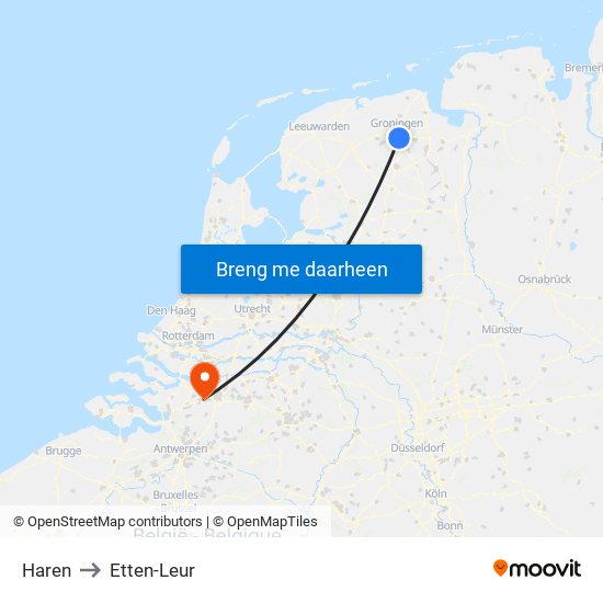 Haren to Etten-Leur map