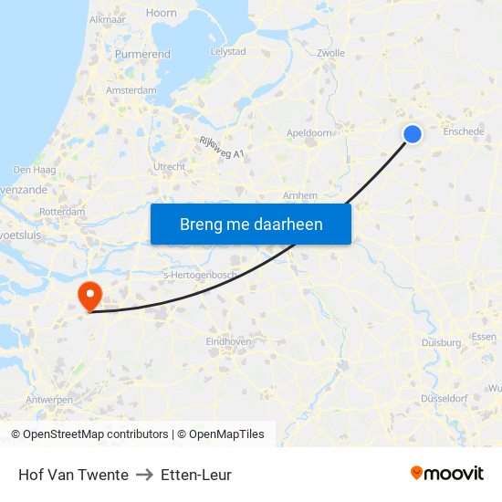 Hof Van Twente to Etten-Leur map