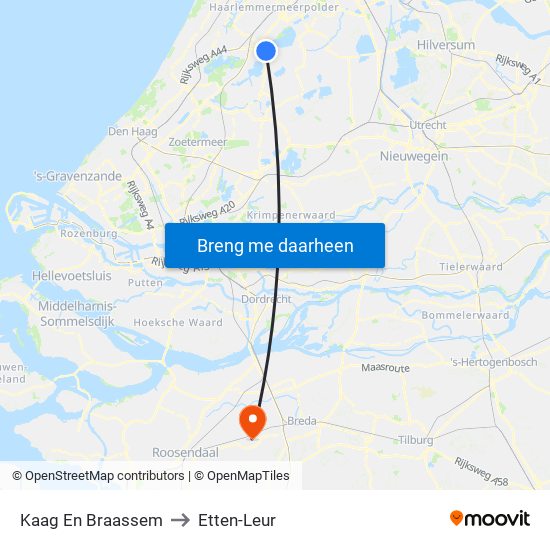 Kaag En Braassem to Etten-Leur map
