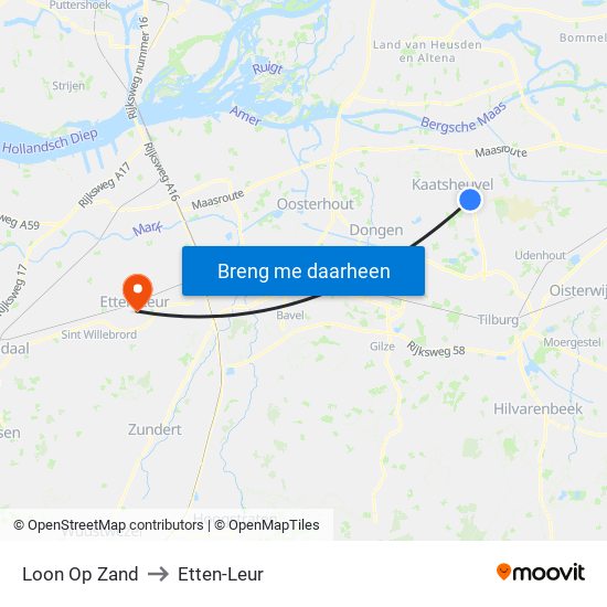 Loon Op Zand to Etten-Leur map