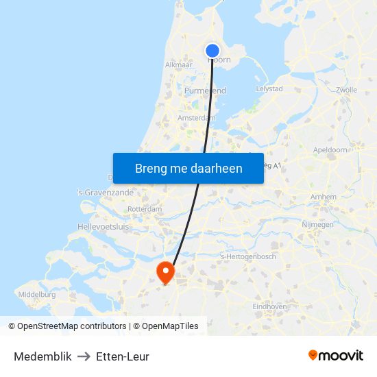 Medemblik to Etten-Leur map