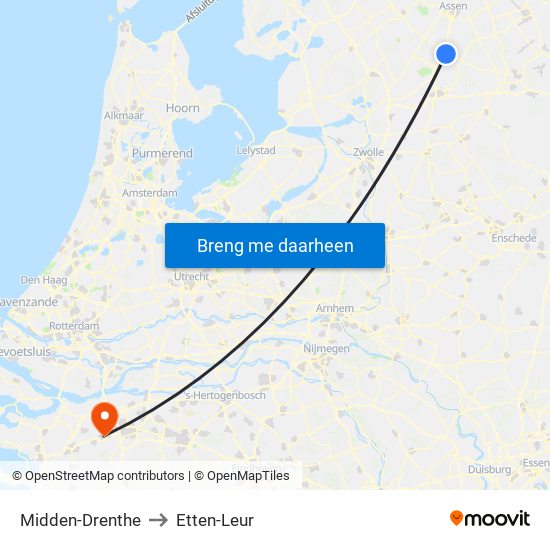 Midden-Drenthe to Etten-Leur map