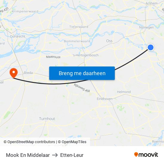 Mook En Middelaar to Etten-Leur map